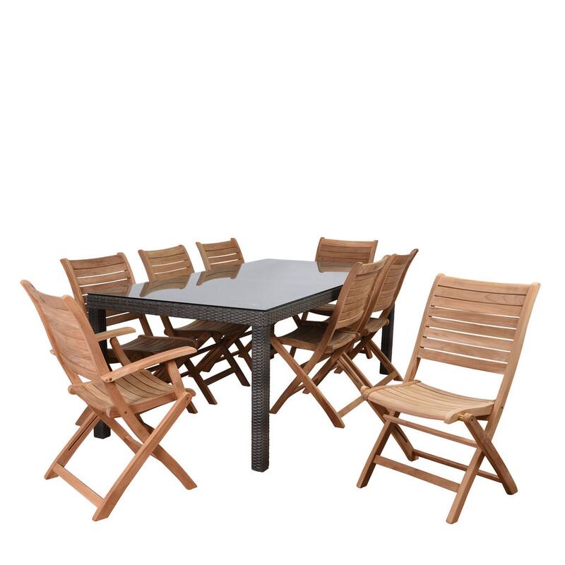 Amazonia Teak Bordeaux 9-piece Rectangular Patio Dining Set - 9 Piece