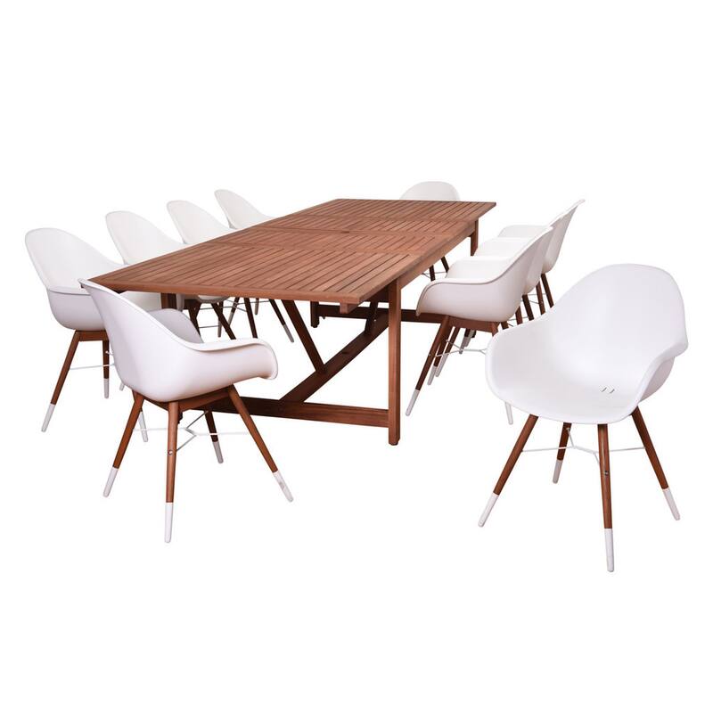 Amazonia Bonita 11 piece Extendable Rectangular Patio Dining Set