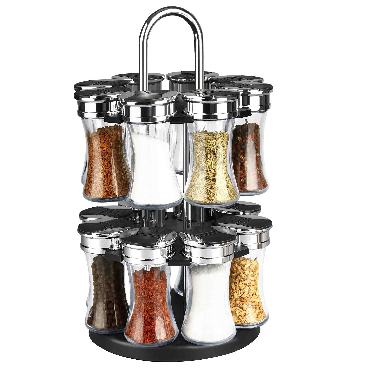 Shop 17 Piece Chrome And Glass Revolving Spice Rack Free