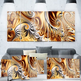 Designart 'gold & Silver Ribbons Abstract' Metal Wall Art - Bed Bath 