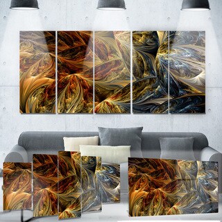 Designart 'Molten Gold Abstract' Metal Wall Art