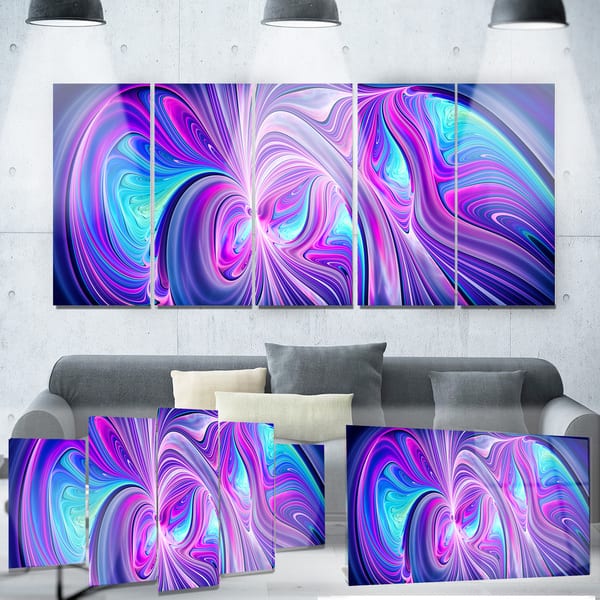 Designart 'Purple and Blue Wonder' Metal Wall Art - Overstock - 11844280