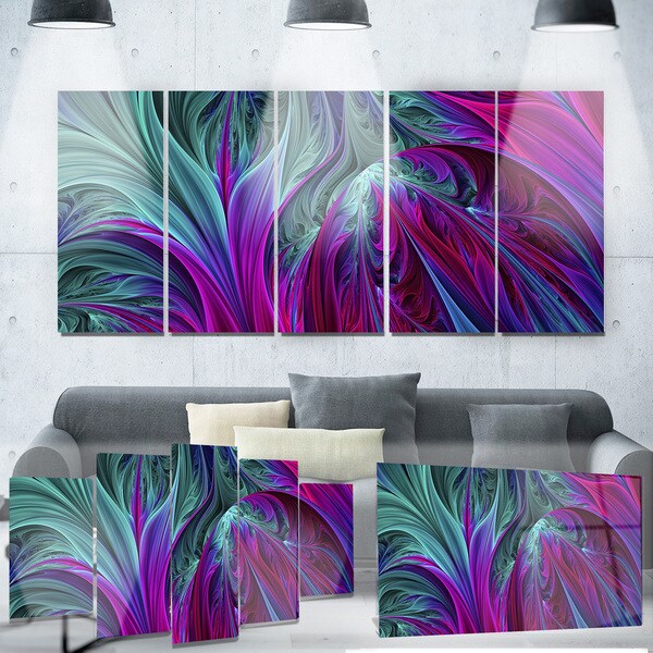 Shop Designart 'Purple and Green Jungle' Metal Wall Art Free Shipping Today