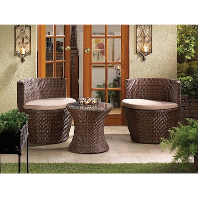Contemporary Wicker 3-piece Patio Set