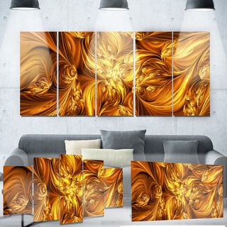 Designart 'Molten Gold Exchange' Metal Wall Art