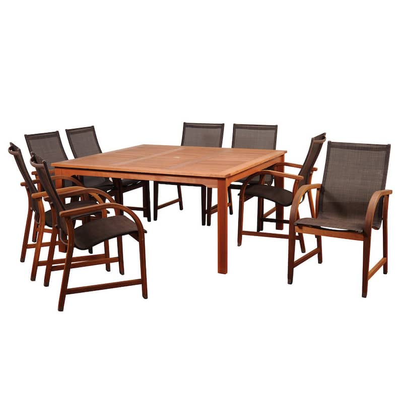 Outdoor 9pc Square Patio Dining Set