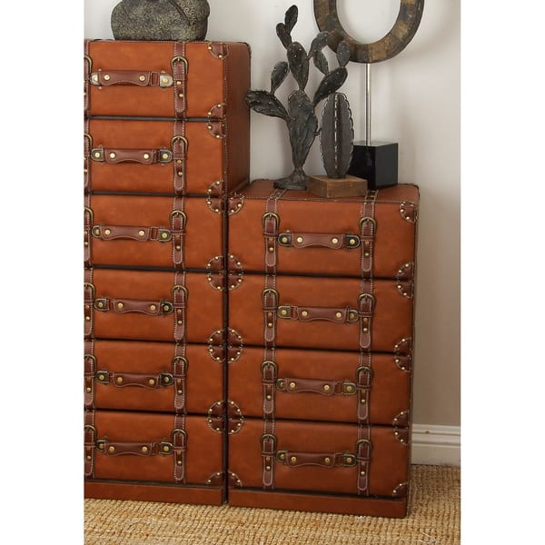 Shop Traditional Leather Covered Wooden Chest By Studio 350 On