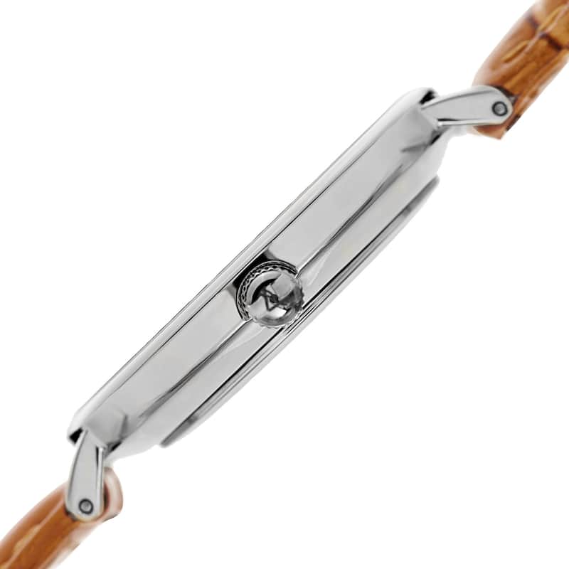 August Steiner Women?s Japanese Quartz Interchangeable Leather Strap Watch - brown