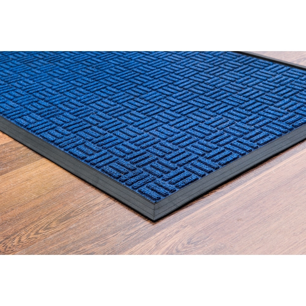 Blue 36 in. x 60 in. Checker Floor Mat Indoor/Outdoor Door Mat