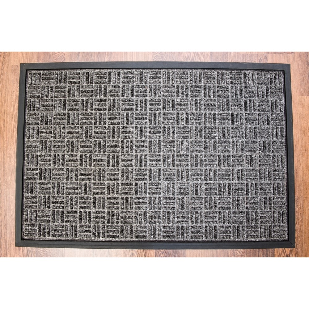 TMT Charcoal 36 in. x 42 in. Rubber Ribbed Door Mat 18279 - The