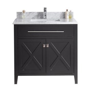 Wimbledon Collection Marble-top Wood Vanity Floor Cabinet