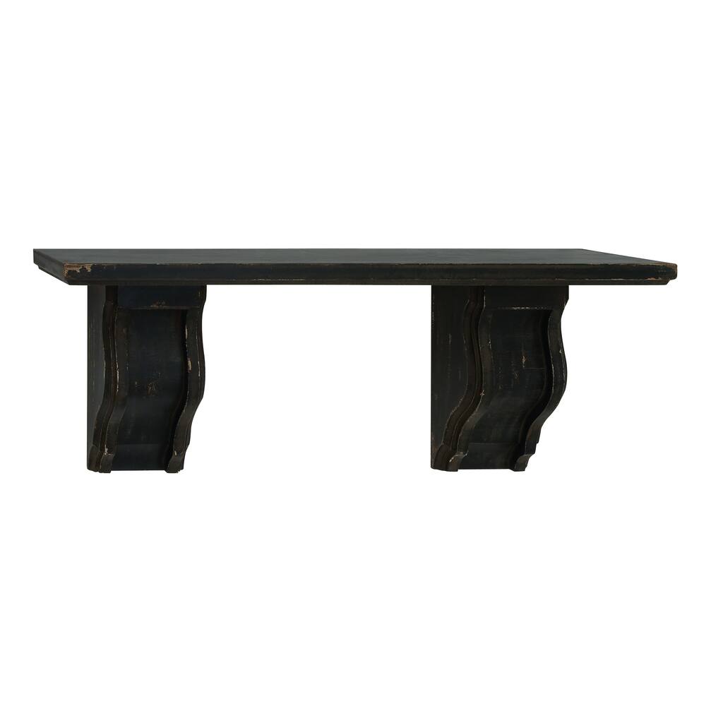 Rustic Wood Wall Shelf with Mission Corbels