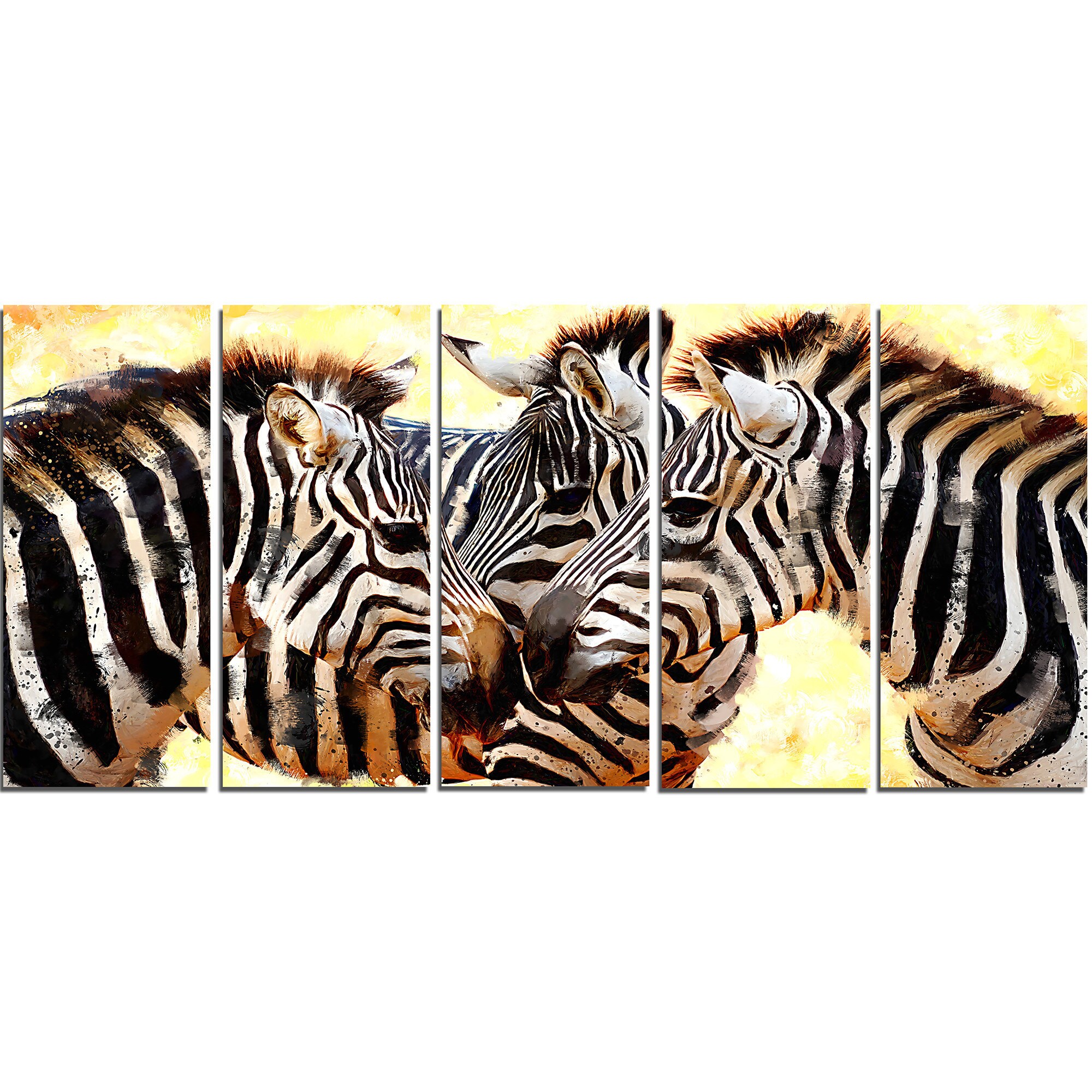 Designart 'Zebra Trio' Animal Metal Wall Art Small | eBay
