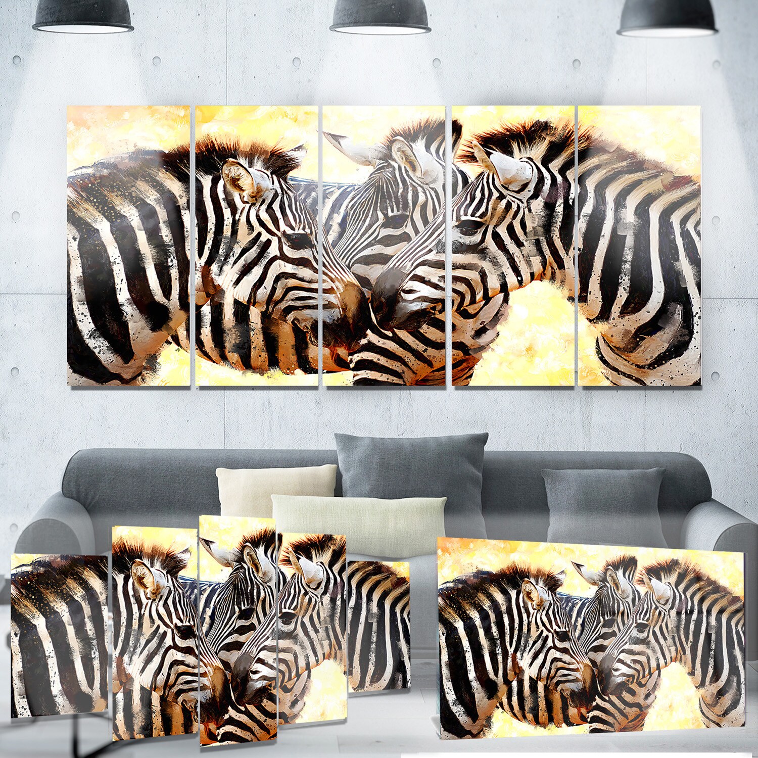 Designart 'Zebra Trio' Animal Metal Wall Art Small | eBay