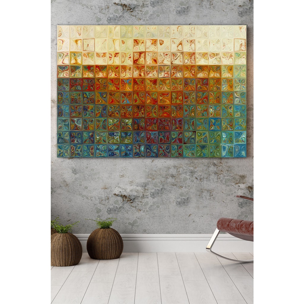 Mark Lawrence 'Modern Mosaic Tile Wall Art #2, 2015' Giclee Stretched Canvas Wall Art