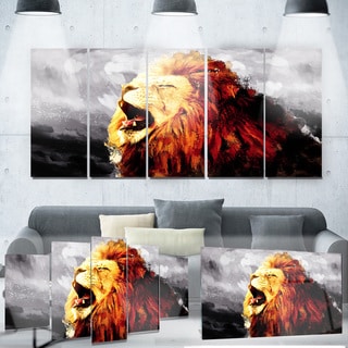 Designart 'Roaring Lion' Animal Metal Wall Art - Bed Bath & Beyond ...