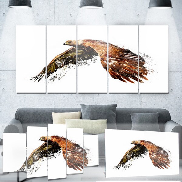 Designart 'Soaring Eagle' Animal Metal Wall Art - Overstock - 11845948