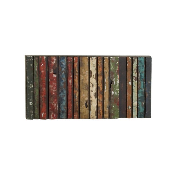 Multi-Colored Metal Abstract Rectangular Wall Decor - Overstock - 11846008