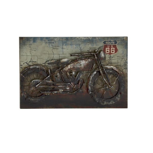 Abstract Route 66 Metal Motorcycle Wall Decor On Free Abstract Route 66 Metal Motorcycle Wall Decor
