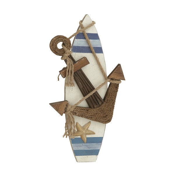 Shop 28inch x 12inch Wood Ps Rope Wall Decor Free Shipping Today 11846022