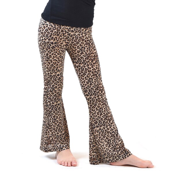 cheetah bell bottom pants