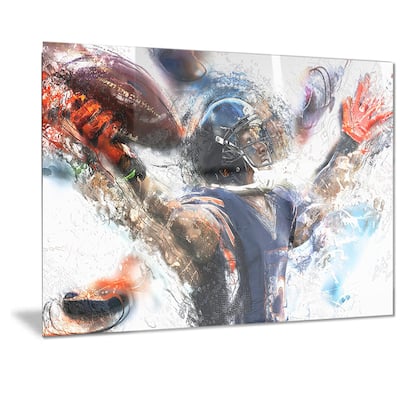 Designart 'Football Touchdown Metal Wall Art