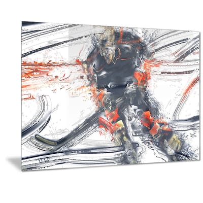 Designart 'Hockey In Motion Metal Wall Art