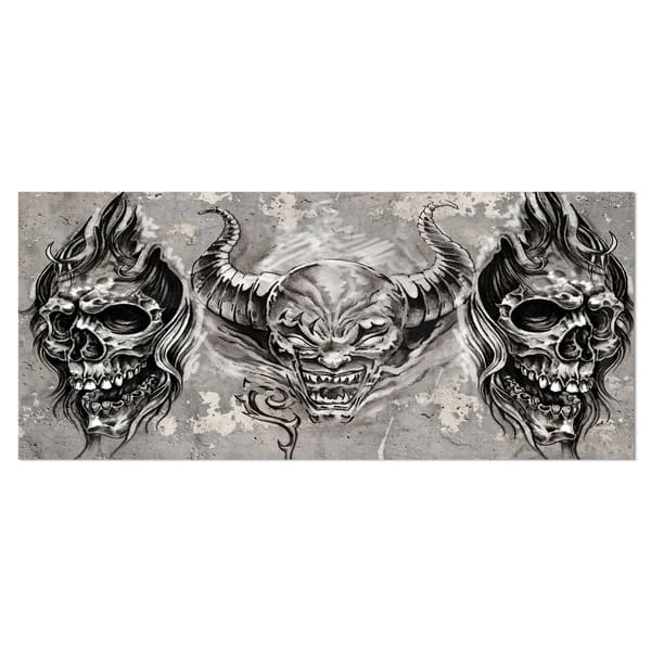 Designart '3 Demons Tattoo Sketch' Portrait Digital Art Metal Wall Art ...