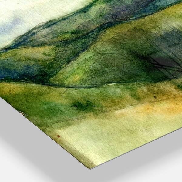 Designart Green Mountains Watercolor Landscape Metal Wall Art Overstock 11848664