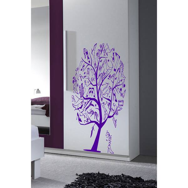 Fashion tree trend shoes wardrobe cupboard Wall Art Sticker Decal