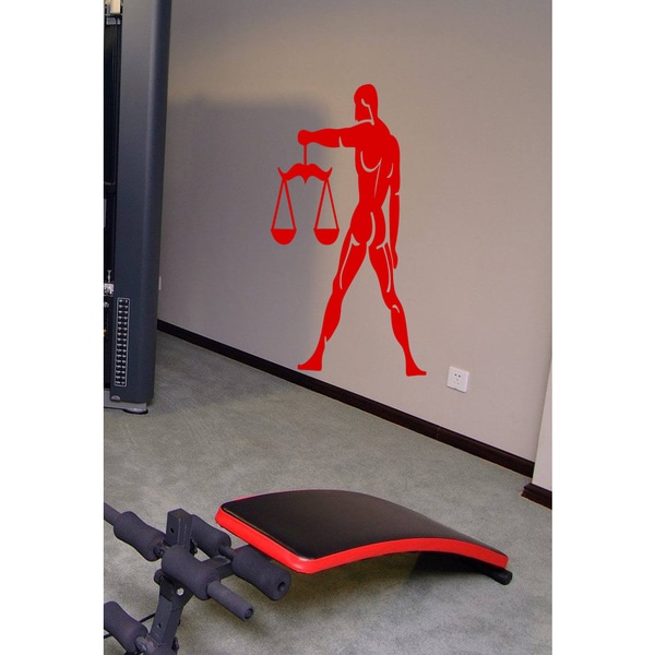 Body Builder Scales Of Justice Wall Art Sticker Decal Red Body Builder Scales Of Justice Wall Art Sticker Decal Red