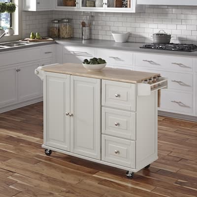 Dolly Madison Kitchen Cart with Wood Top by Home Styles