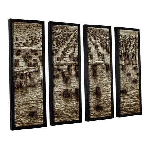 Vlad Bubnov's 'Archipelago of Antiquity' 4-piece Floater Framed Canvas Set - Black