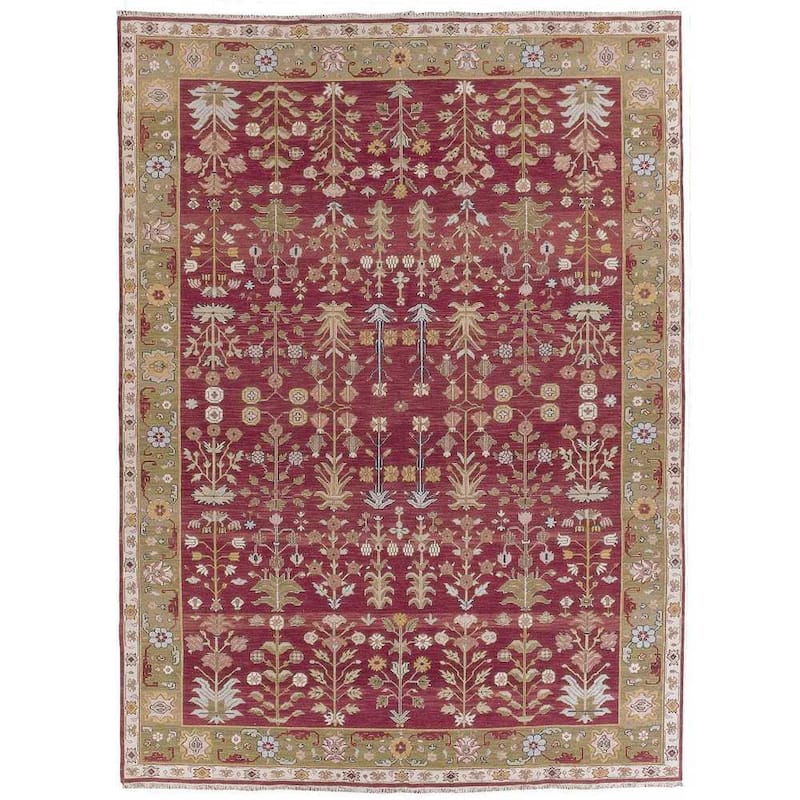Nourison Nourmak Traditional Border Area Rug - 8' 10" x 11' 10" - Burgundy - Runner/Rectangle