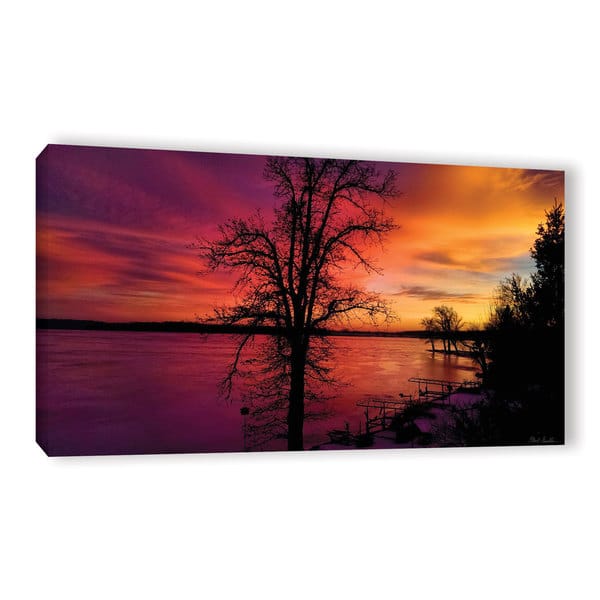 Mark Goodhew's 'Winterlake Sunset' Gallery Wrapped Canvas - Overstock ...