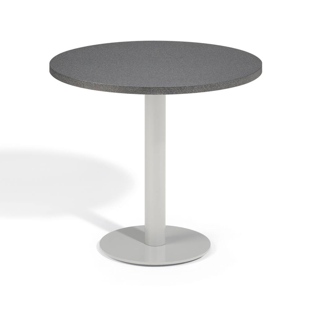 Oxford Garden Travira 32 inch Round Alstone Graphite Bistro Table