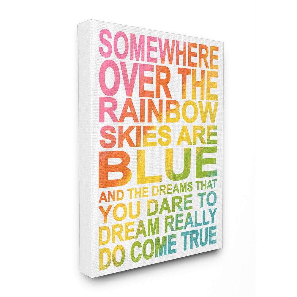 Stupell Somewhere Over the Rainbow' Ombre Typog Wall Plaque Art - Bed Bath  \u0026 Beyond - 11852790, image size:1000x1000