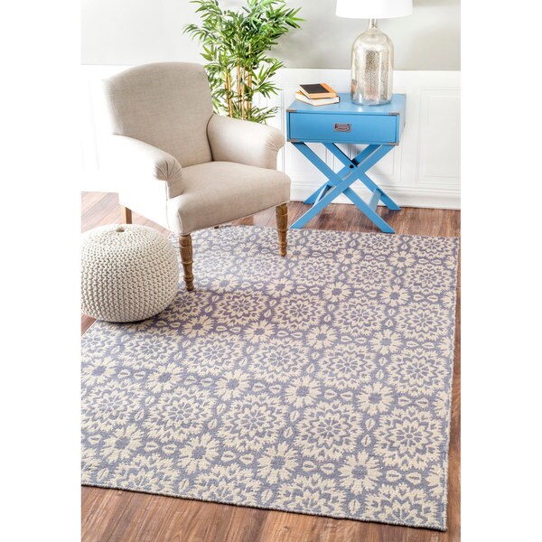 Shop nuLOOM Handmade Flatweave Reversable Lattice Purple Rug 5' x 8