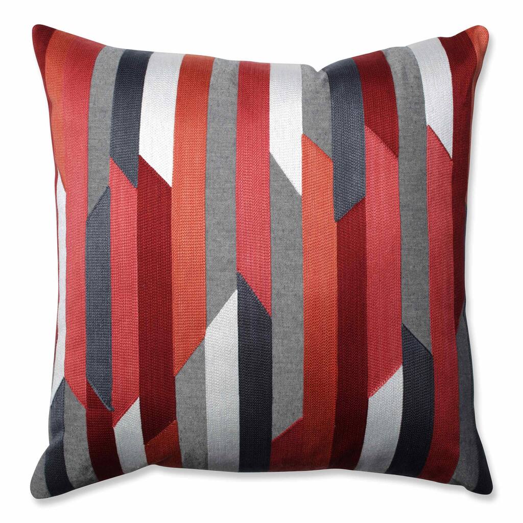 Pillow Perfect Dakota Coral-Grey 18-inch Throw Pillow