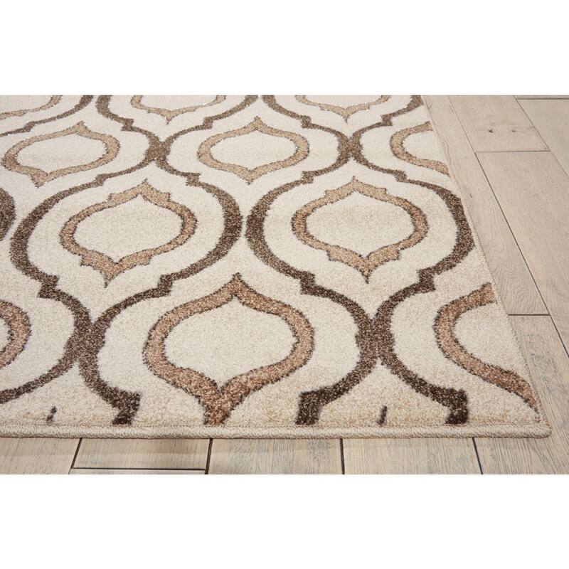 Nourison Glistening Nights Modern Geometric Trellis Area Rug
