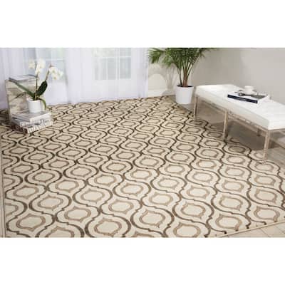 Nourison Glistening Nights Modern Geometric Trellis Area Rug