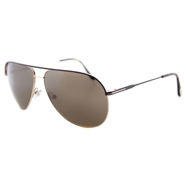 Tom Ford TF 466 50J Erin Brown And Gold Metal Aviator Brown Lens