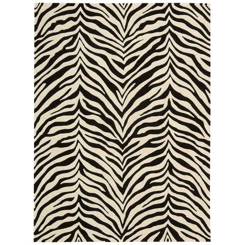 Nourison Ma04 Zambiana MA401 Area Rug - 5' 3" x 7' 4" - Black/White - Rectangle
