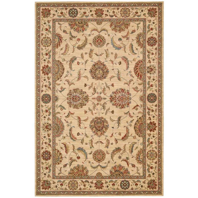 Nourison Living Treasures Persian Border Floral Area Rug - 5'6" x 8'3" - Ivory - Runner/Rectangle