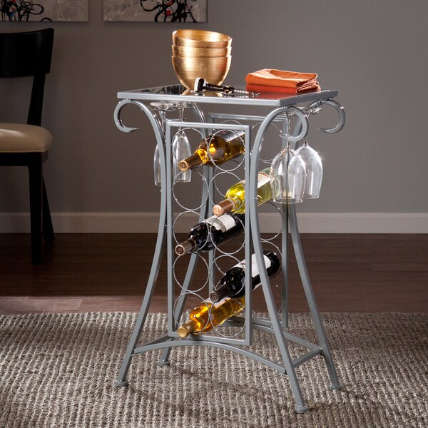 Shop Silver Orchid Cavanna Silvertone 10bottle Wine Rack Table Free