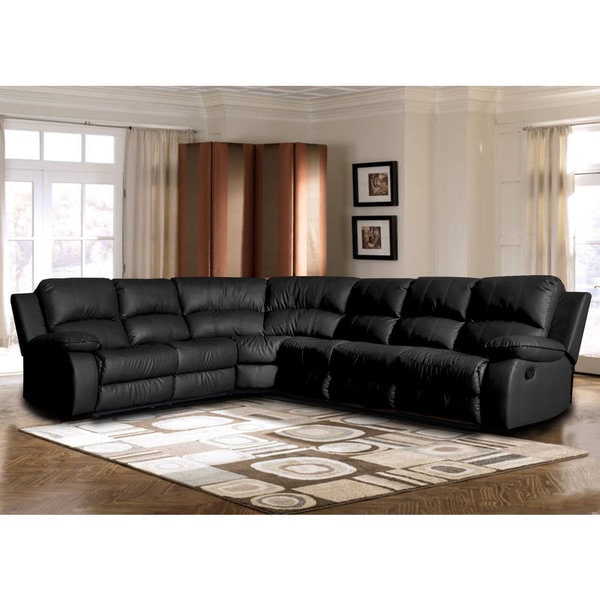 Clic Oversize And Overstuffed Corner Bonded Leather Clic Oversize And Overstuffed Corner Bonded Leather Sectional With 2 Reclining Seats