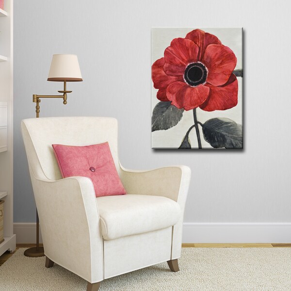 Shop Graceful Poppy I' by Norman Wyatt Jr. Floral Wrapped Canvas Wall Art Free Shipping Today