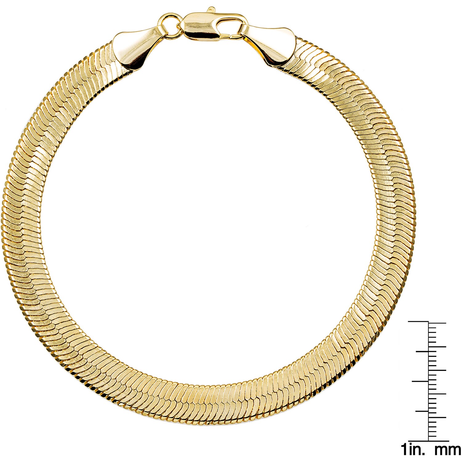 10mm Gold Silver Overlay Herringbone Bracelet By Simon Frank Silver Overlay Herringbone Bracelet By