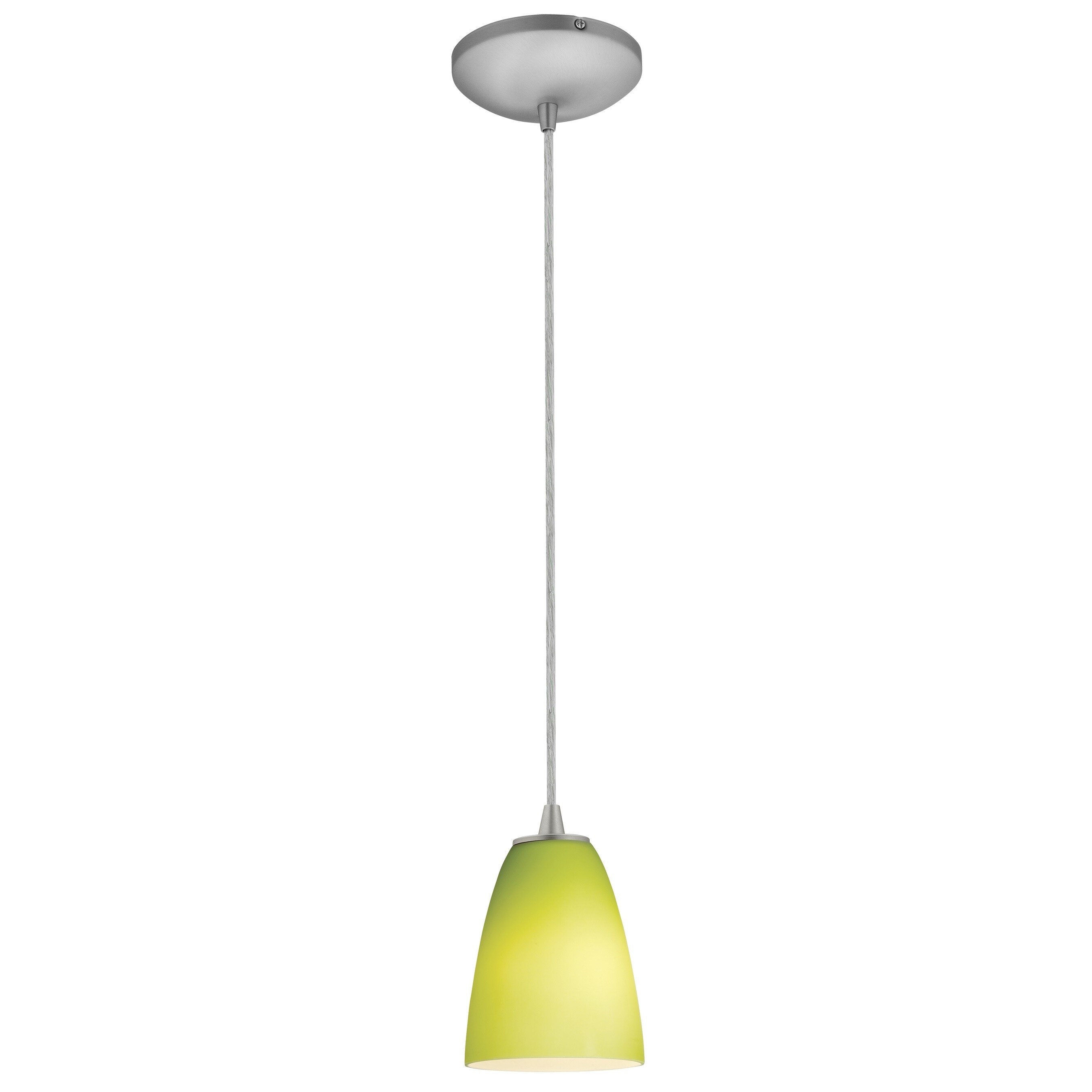 Access Lighting Flute Steel Integrated LED Cord Pendant, Lime Green Shade