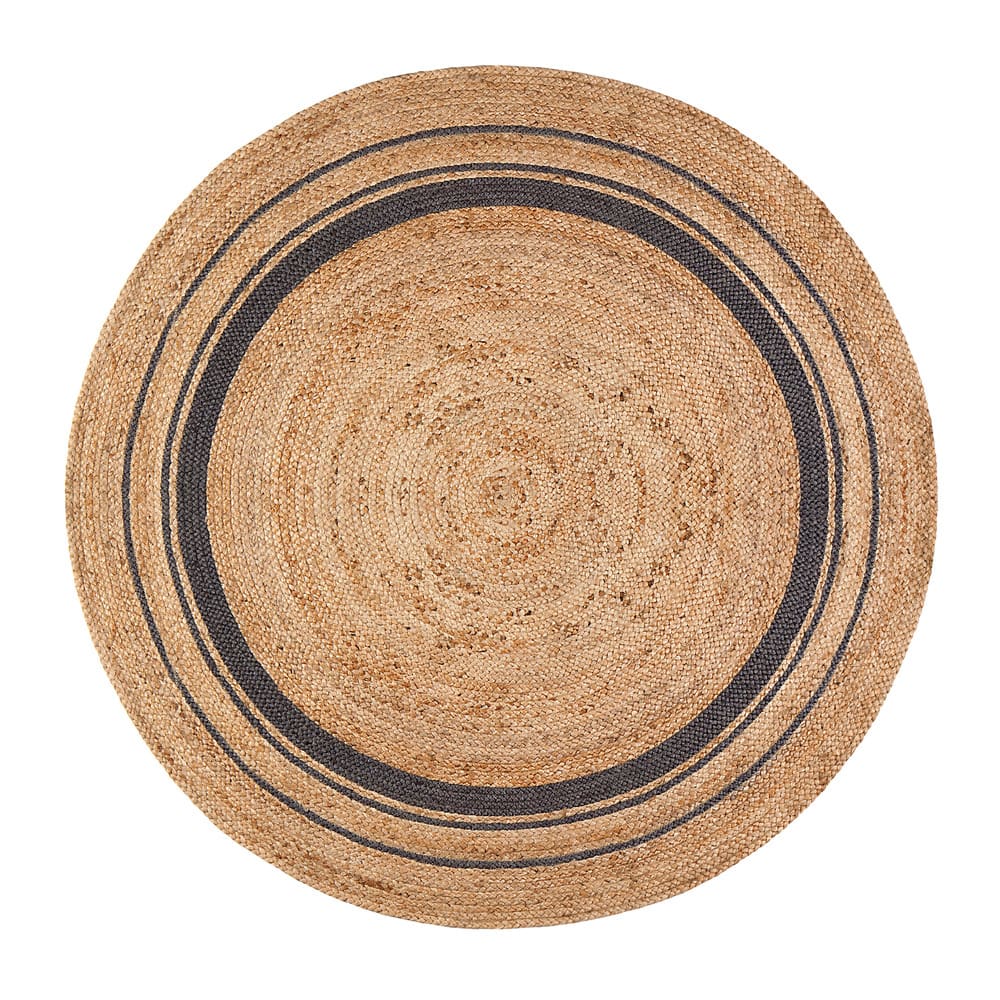 Jani Tara Grey Rings Jute Rug - Elegant and Durable Floor Covering